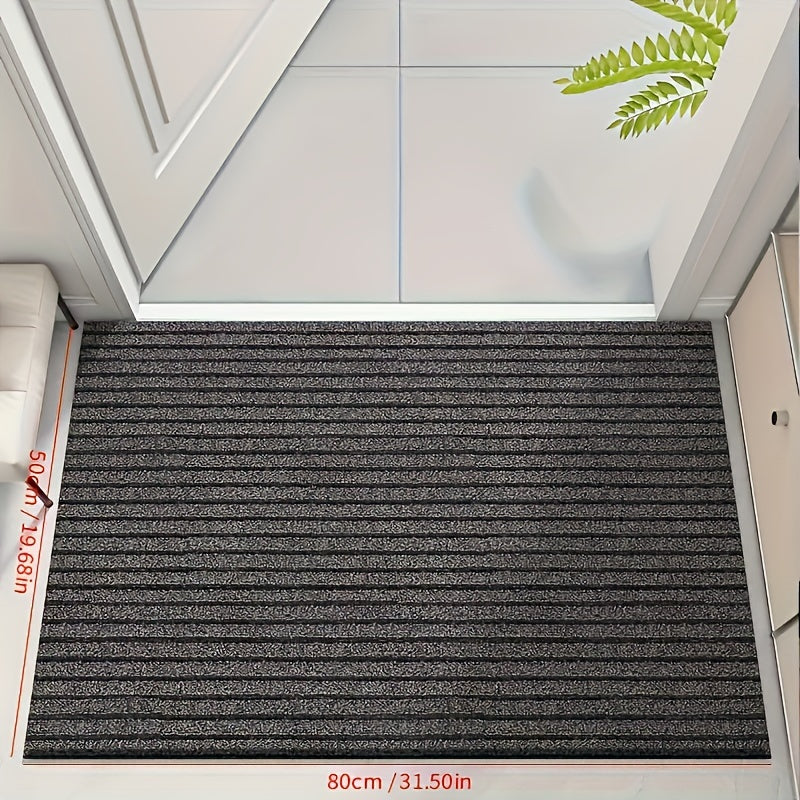 1pc Striped Dirt Resistant Floor Mat, Waterproof Non Slip Floor Mat, Outdoor Entrance Doormat, Entryway Mat, Front Porch Doormat, And Dust Removal Mat, Entryway Wear-Resistant Foot Mat Freely Cut Carpet, Easy To Clean And Durable Rug
