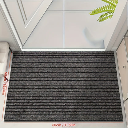 1pc Striped Dirt Resistant Floor Mat, Waterproof Non Slip Floor Mat, Outdoor Entrance Doormat, Entryway Mat, Front Porch Doormat, And Dust Removal Mat, Entryway Wear-Resistant Foot Mat Freely Cut Carpet, Easy To Clean And Durable Rug