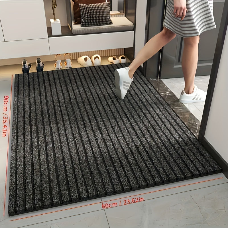 1pc Striped Dirt Resistant Floor Mat, Waterproof Non Slip Floor Mat, Outdoor Entrance Doormat, Entryway Mat, Front Porch Doormat, And Dust Removal Mat, Entryway Wear-Resistant Foot Mat Freely Cut Carpet, Easy To Clean And Durable Rug