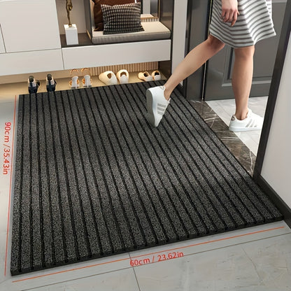1pc Striped Dirt Resistant Floor Mat, Waterproof Non Slip Floor Mat, Outdoor Entrance Doormat, Entryway Mat, Front Porch Doormat, And Dust Removal Mat, Entryway Wear-Resistant Foot Mat Freely Cut Carpet, Easy To Clean And Durable Rug