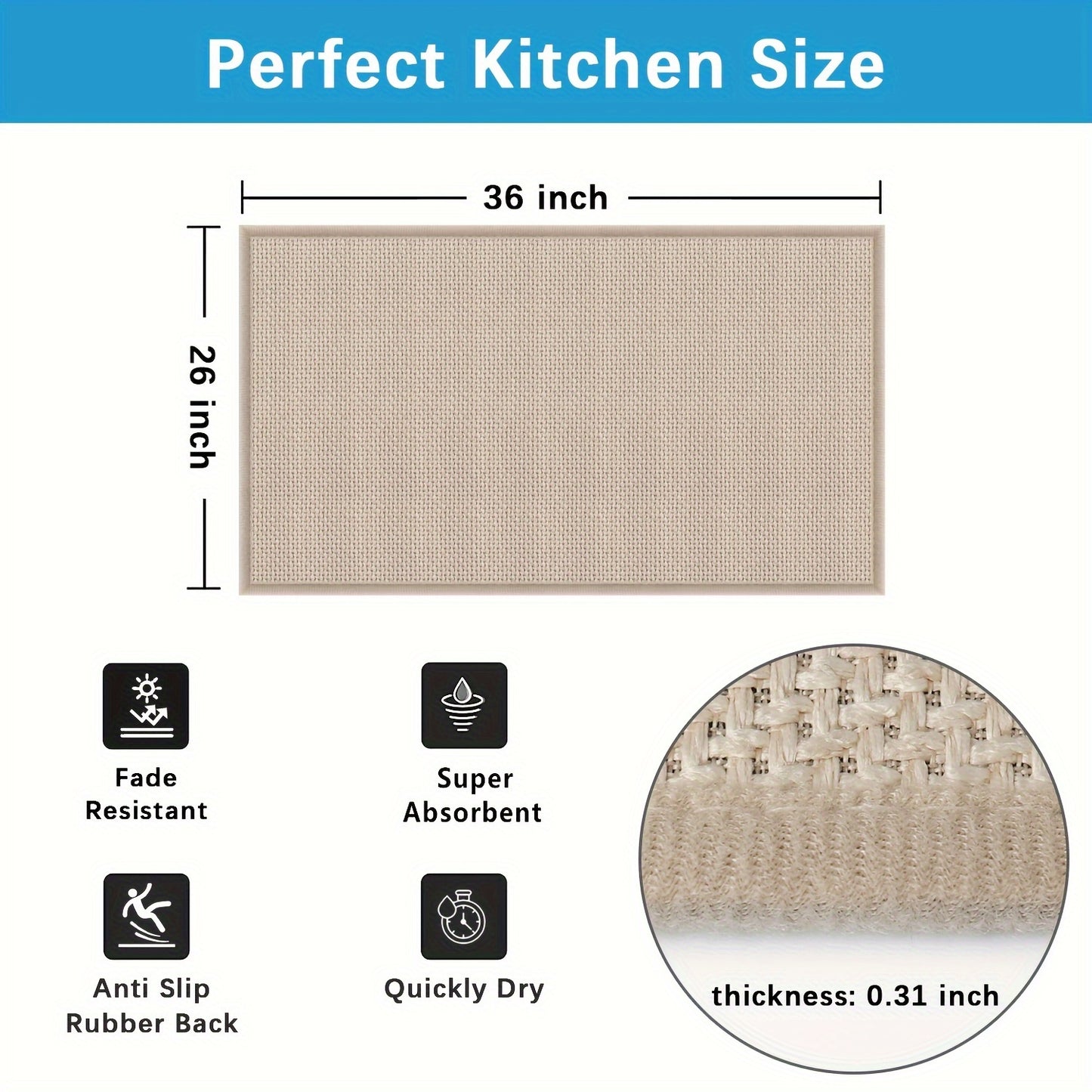 Water Absorbent Mat GOYLSER Water Absorbent Non-Slip 36\