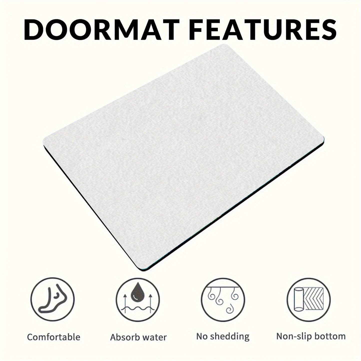 1pc 2D Flat Print Cobblestone Style Welcome Doormat, Durable & Washable, Non-Slip Mat For Indoor & Outdoor Entrance, Easy To Clean, Suitable For Living Room, Bedroom, Bathroom, Kitchen, Entryway, Perfect Home Decor, Summer