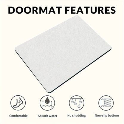 1pc 2D Flat Print Cobblestone Style Welcome Doormat, Durable & Washable, Non-Slip Mat For Indoor & Outdoor Entrance, Easy To Clean, Suitable For Living Room, Bedroom, Bathroom, Kitchen, Entryway, Perfect Home Decor, Summer