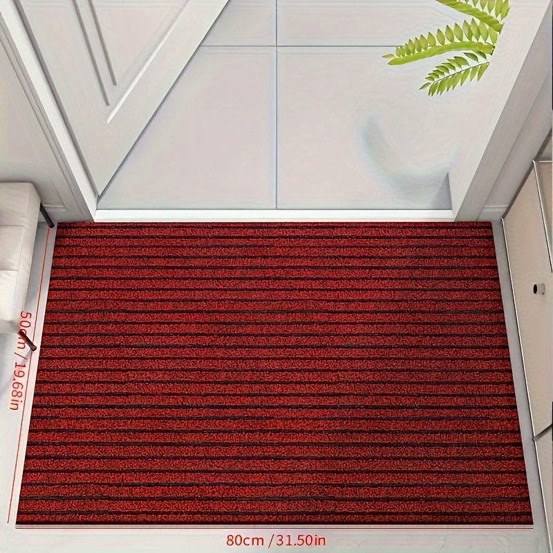 1pc Striped Dirt Resistant Floor Mat, Waterproof Non Slip Floor Mat, Outdoor Entrance Doormat, Entryway Mat, Front Porch Doormat, And Dust Removal Mat, Entryway Wear-Resistant Foot Mat Freely Cut Carpet, Easy To Clean And Durable Rug