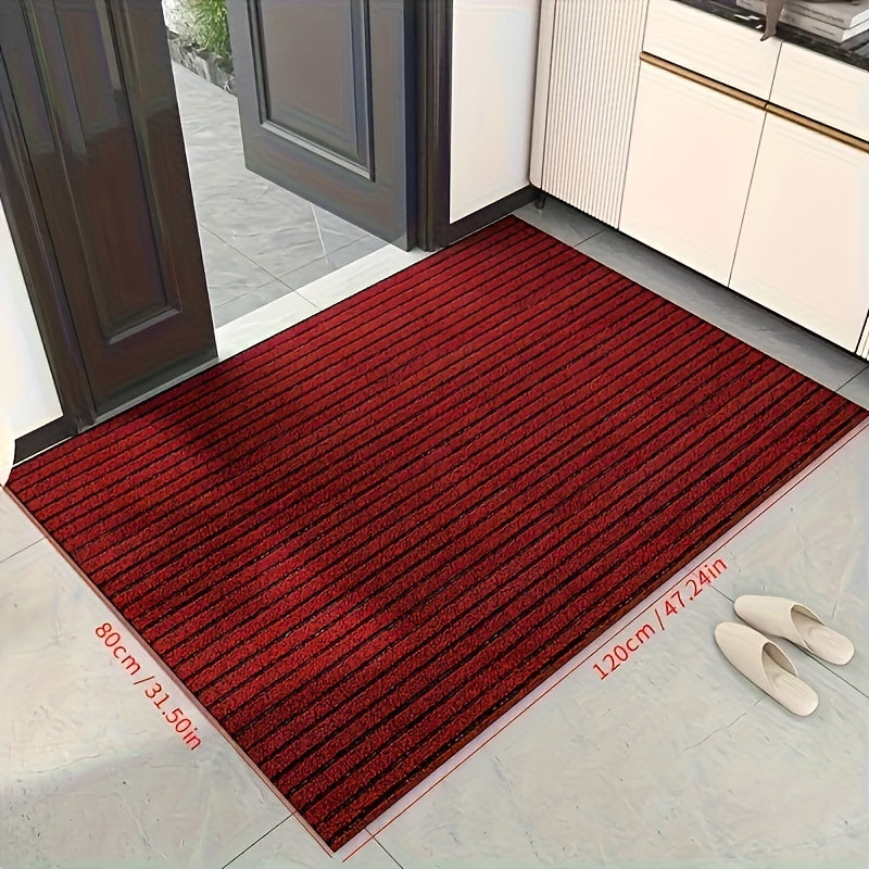 1pc Striped Dirt Resistant Floor Mat, Waterproof Non Slip Floor Mat, Outdoor Entrance Doormat, Entryway Mat, Front Porch Doormat, And Dust Removal Mat, Entryway Wear-Resistant Foot Mat Freely Cut Carpet, Easy To Clean And Durable Rug