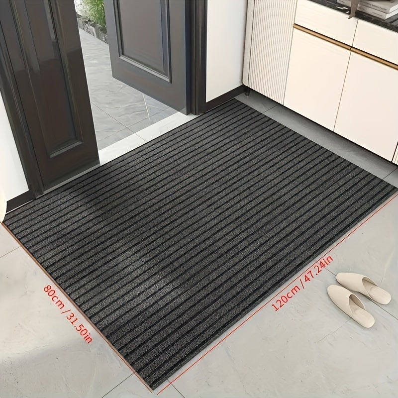 1pc Striped Dirt Resistant Floor Mat, Waterproof Non Slip Floor Mat, Outdoor Entrance Doormat, Entryway Mat, Front Porch Doormat, And Dust Removal Mat, Entryway Wear-Resistant Foot Mat Freely Cut Carpet, Easy To Clean And Durable Rug