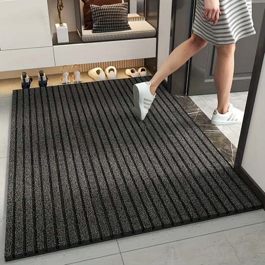 1pc Striped Dirt Resistant Floor Mat, Waterproof Non Slip Floor Mat, Outdoor Entrance Doormat, Entryway Mat, Front Porch Doormat, And Dust Removal Mat, Entryway Wear-Resistant Foot Mat Freely Cut Carpet, Easy To Clean And Durable Rug